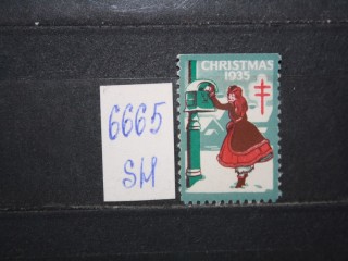 Фото марки США 1935г рождественская непочтовая марка **
