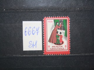 Фото марки США 1938г рождественская непочтовая марка **