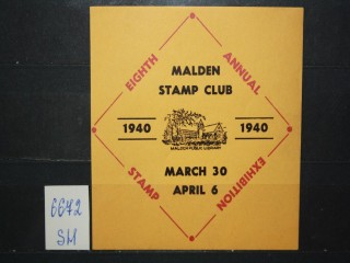 Фото марки США 1940г блок восьмая выставка фил. клуба Malden **