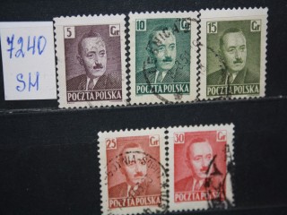 Фото марки Польша 1950г набор марок