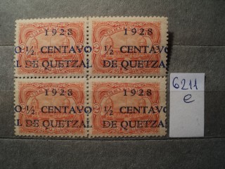 Фото марки Гватемала квартблок 1928г **