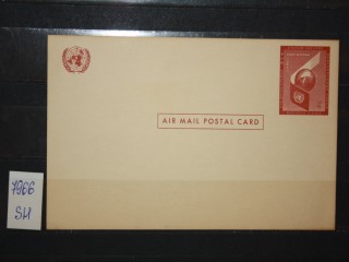 Фото марки ООН 1957г почтовая карточка
