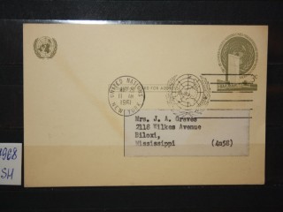Фото марки ООН 1961г почтовая карточка **