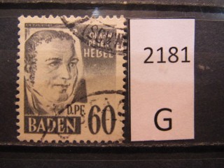 Фото марки Германия Баден 1948г