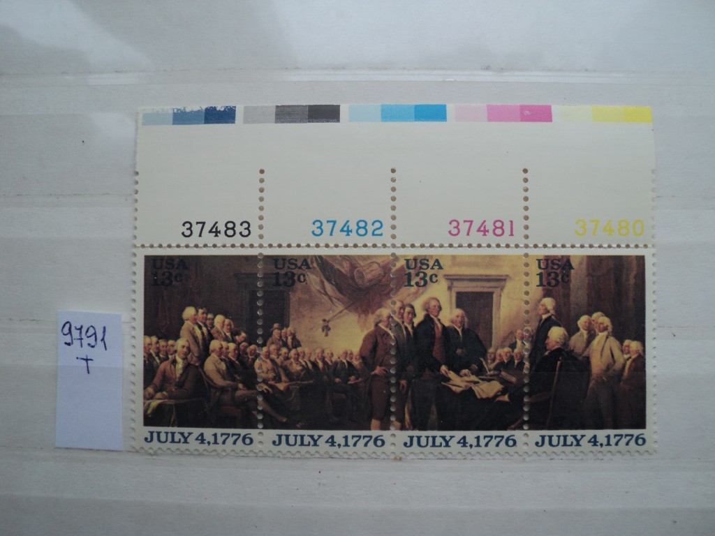 Фото марки США серия сцепка 1976г **