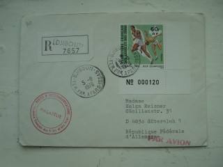 Фото марки Франц. Афа и Исса конверт (Олимпиада)