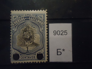 Фото марки Сальвадор 1902г надпечатка **