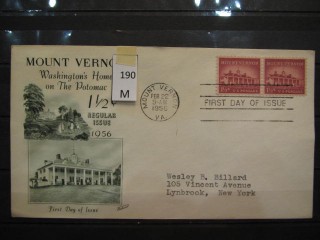 Фото марки США 1956г FDC (первый день гашения)