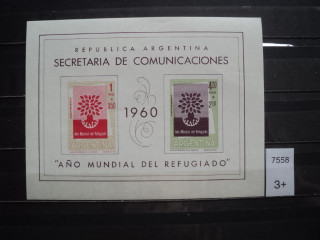 Фото марки Аргентина 1960г блок **