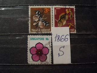 Фото марки Новая Зеландия / Сингапур 1960г