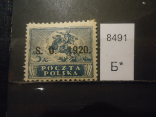 Фото марки Польша 1919г надпечатка *