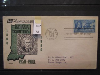 Фото марки США 1950г FDC (первый день гашения)