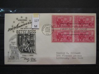 Фото марки США 1952г FDC (первый день гашения)