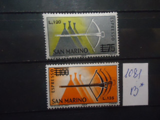 Фото марки Сан Марино 1965г серия надпечатка **