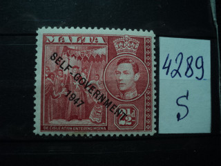 Фото марки Мальта 1947г **