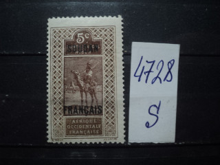 Фото марки Франц. Судан надпечатка 1921г *