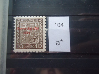 Фото марки Чехословакия 1939г надпечатка *