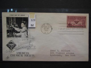 Фото марки США 1951г FDC (первый день гашения)