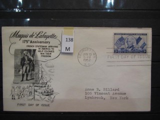 Фото марки США 1952г FDC (первый день гашения)