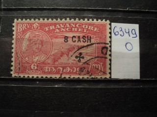 Фото марки Индийский штат Траванкор 1943г