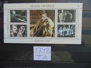 Фото марки Швеция блок 1983г **