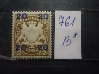 Фото марки Германская Бавария 1920г надпечатка **