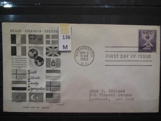 Фото марки США 1952г FDC (первый день гашения)