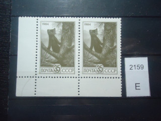 Фото марки СССР 1984г 2 марка-дупло под правым суком **
