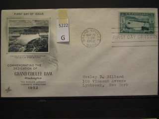 Фото марки США 1952г FDC (первый день гашения)