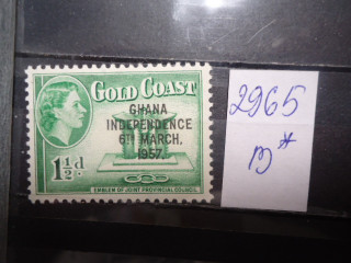 Фото марки Брит. Голд Кост надпечатка 1957г **