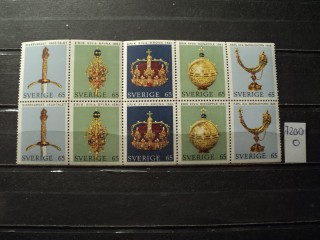 Фото марки Швеция серия сцепка 1971г **